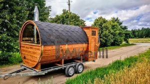 Mobile Outdoor Sauna With Dressing Room Harvia Wood Burner (10)