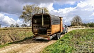 Mobile Rectangular Outdoor Sauna On Wheels Trailer (9)