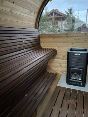 Sauna Ogrodowa Beczka Elektryczna Opalana Drewnem LUXE (14)