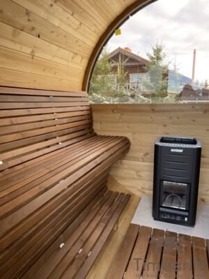 Sauna Ogrodowa Beczka Elektryczna Opalana Drewnem LUXE (9)